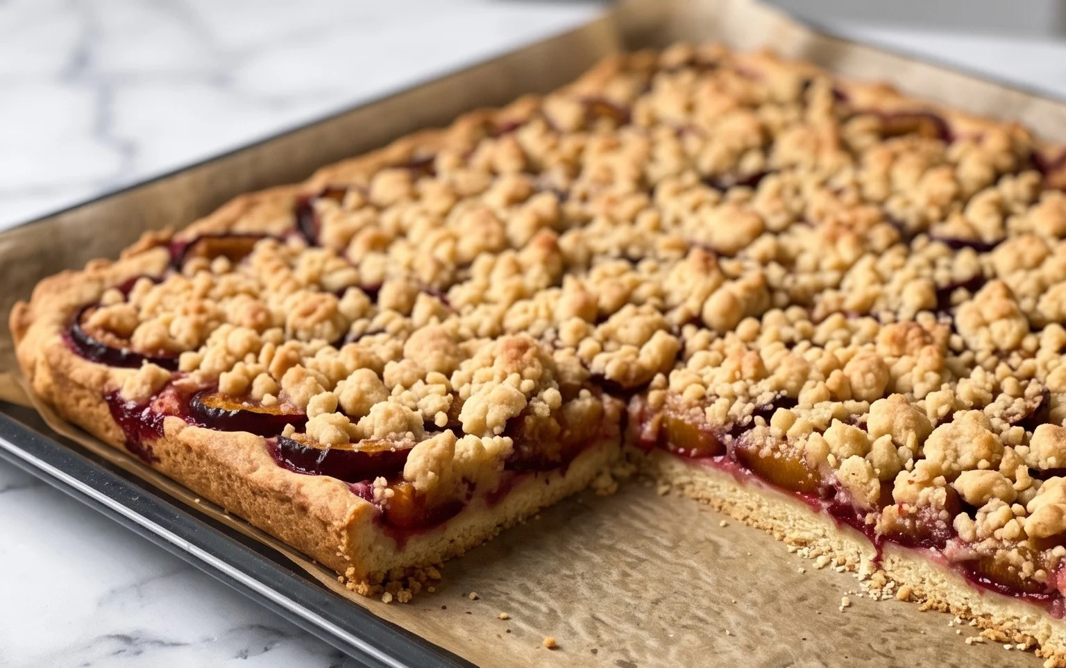 Zwetschgendatschi vom Blech: Mürbteig & Streusel Herbstgenuss